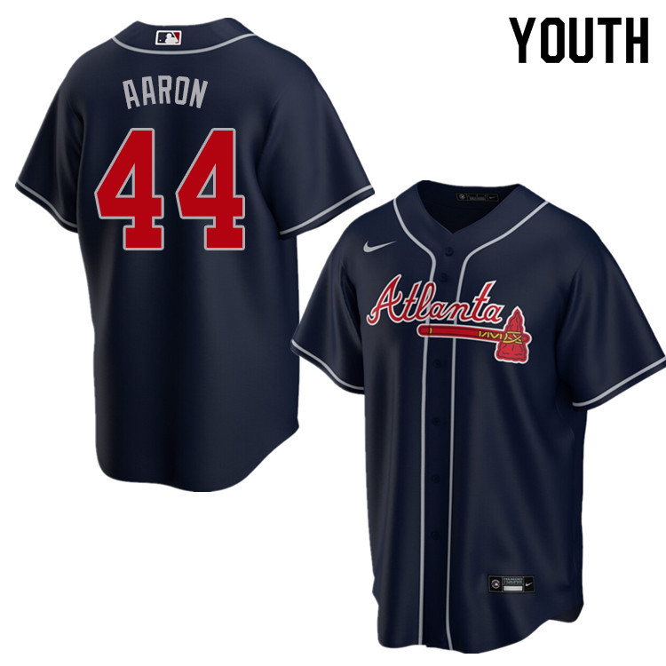 Nike Youth #44 Hank Aaron Atlanta Braves Baseball Jerseys Sale-Navy